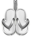 silver sandals pendant