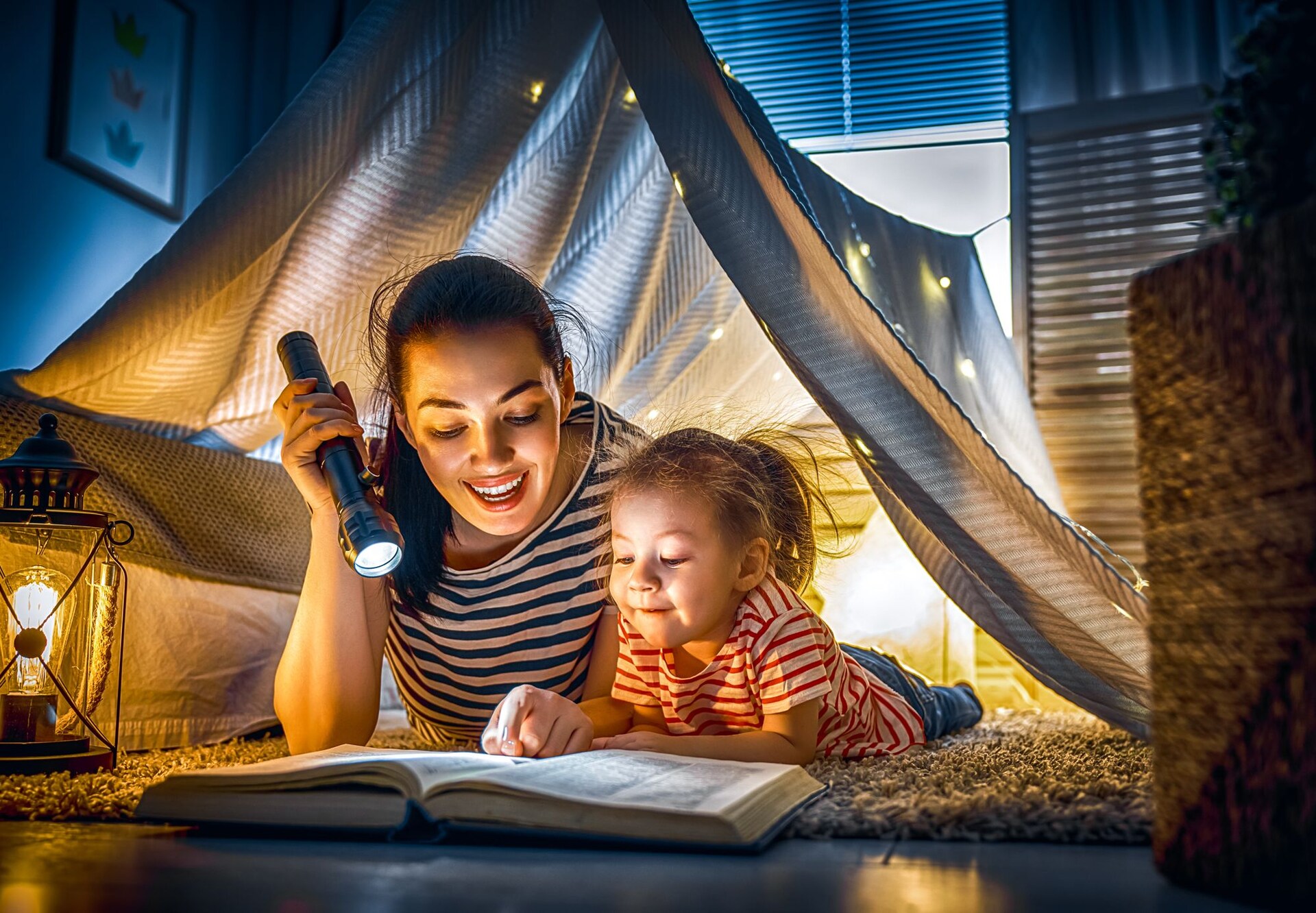 Mother Daughter Reading Story Screen Time
