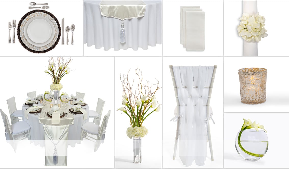 White Linen Wedding Grid