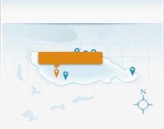 Location map showing Starlight Villa on Fowl Cay island