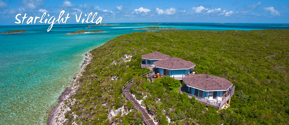 Starlight Villa — open air shower with panoramic horizon views