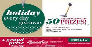 BED BATH & BEYOND® & Beaches Resorts Holiday Every Day Giveaway 