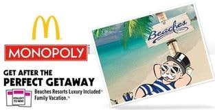 MONOPOLY® at McDonald?s with Beaches Resorts is Back! 