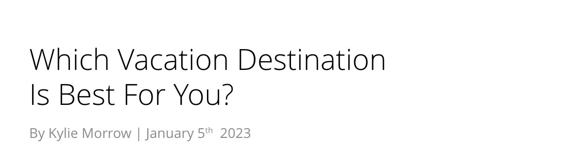 Which Vacation Destination