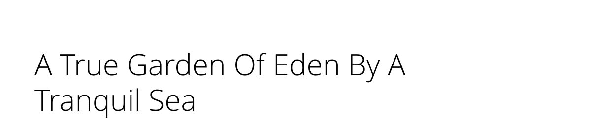 A True Garden Of Eden By A Tranquil Sea