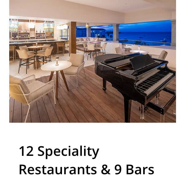 12 Restaurants and 9 Bars
