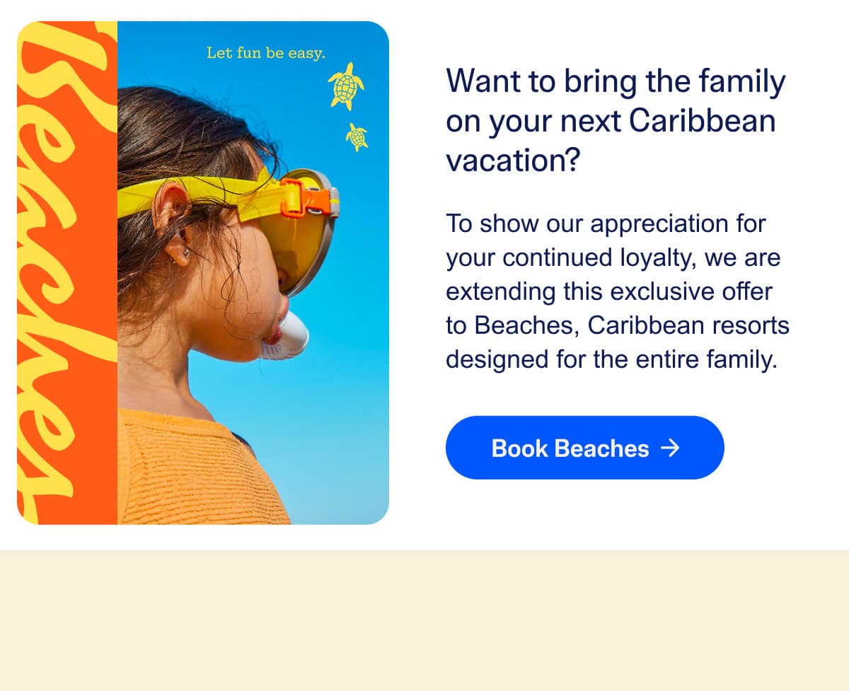 Beaches Get One Night Free