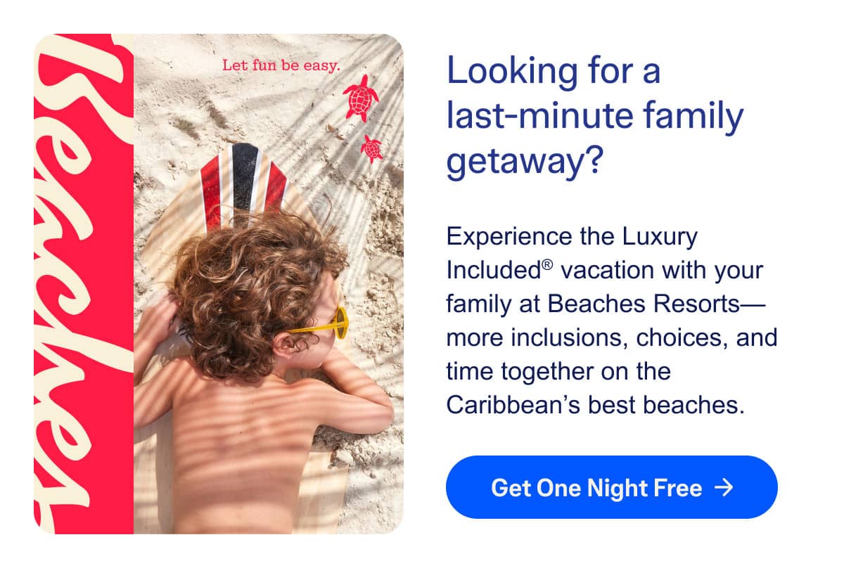 Beaches Get One Night Free