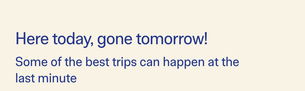 Here Today, Gone Tomorrow