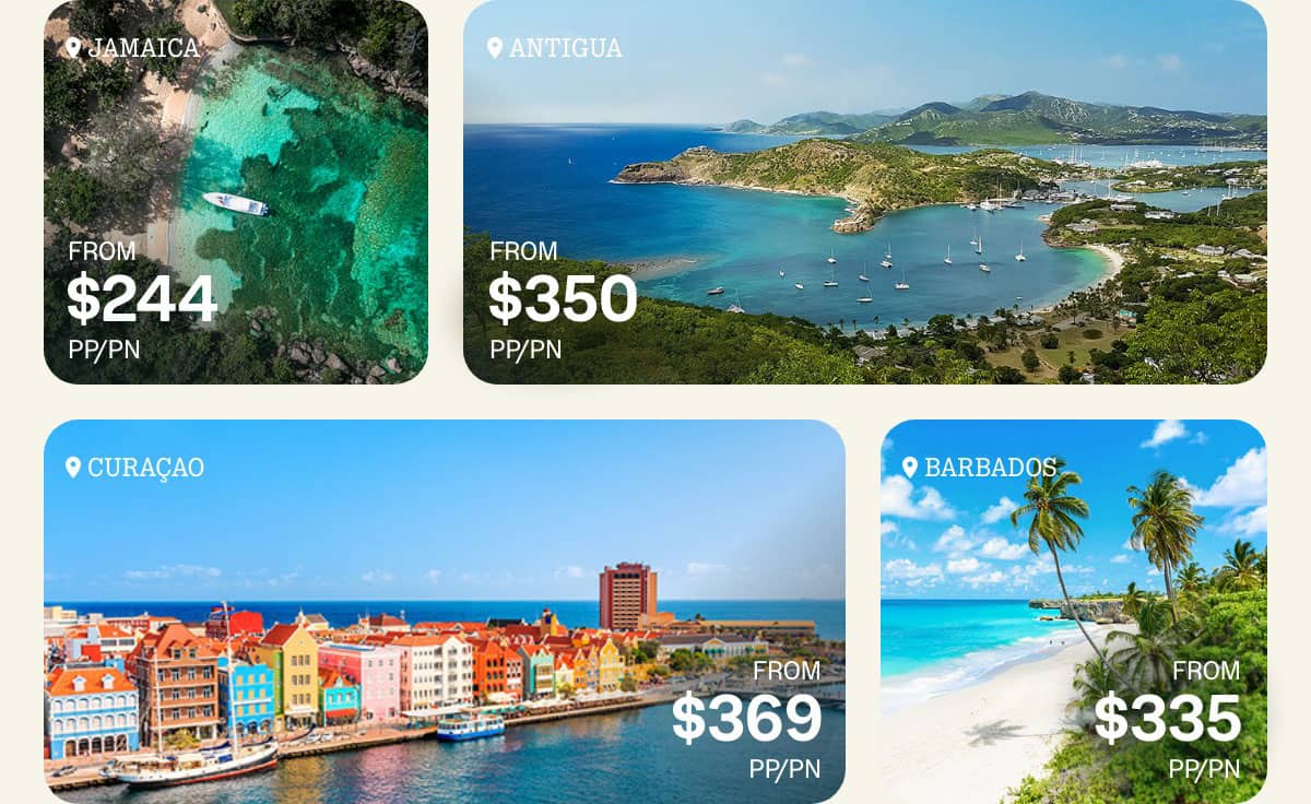 Jamaica, Antigua, Curacao, Barbados