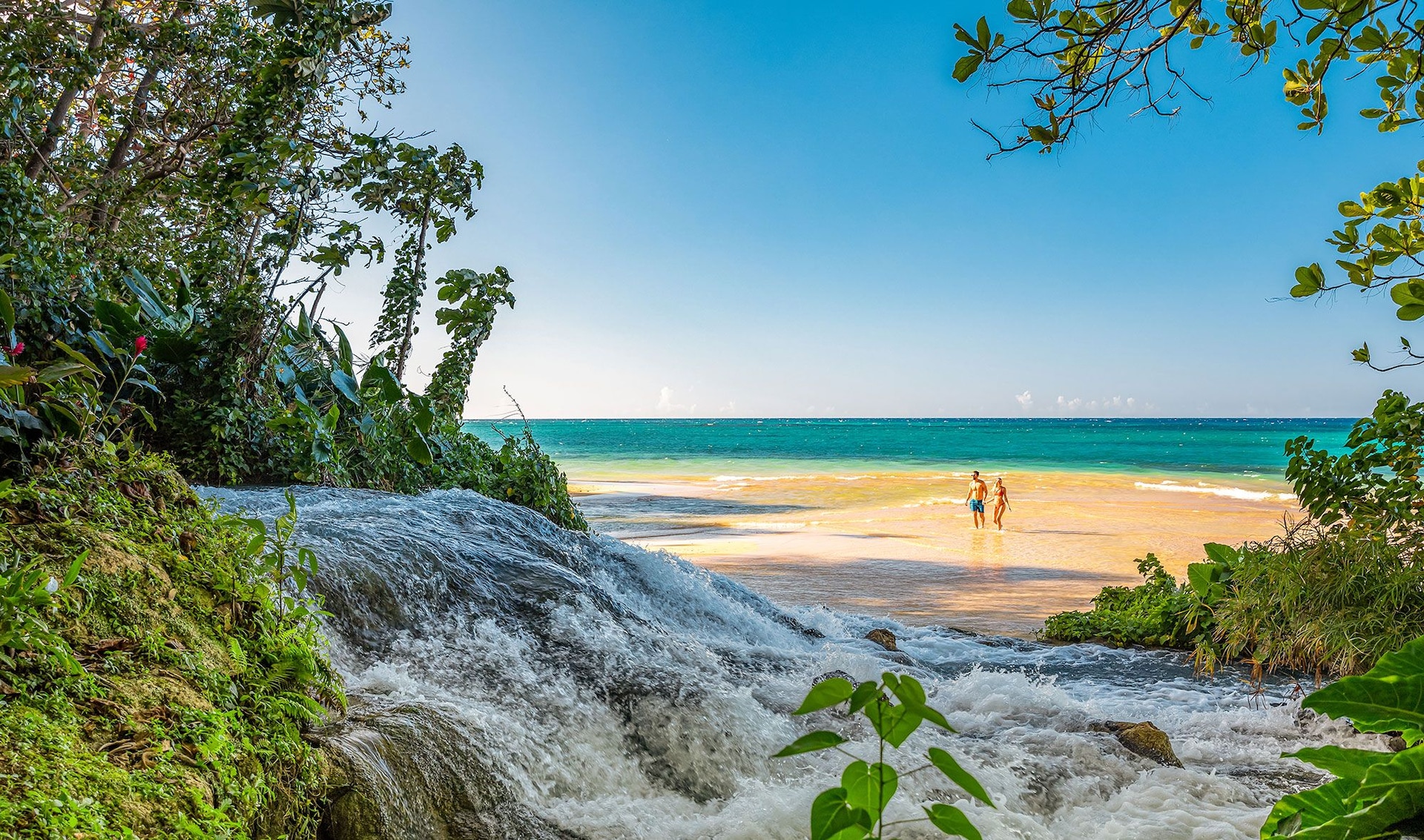 Jamaica Ocho Rios Small Falls Beach Couple