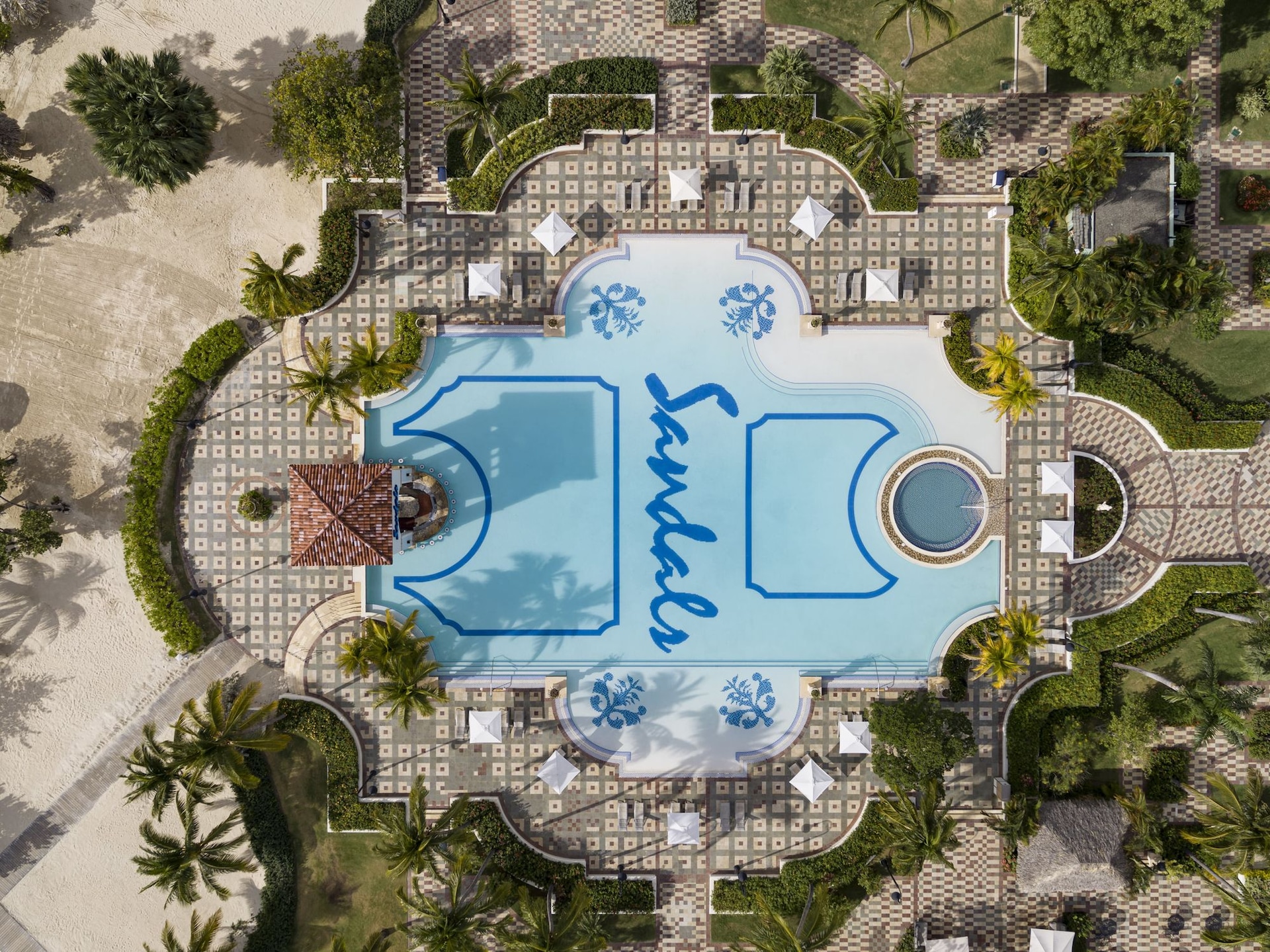 sandals-south-coast-pool-drone