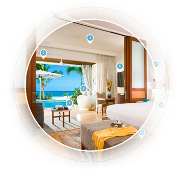 Inside view of room illustrating Sandals Cleanliness Protocols