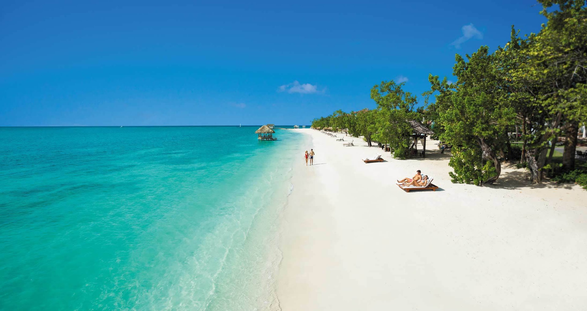 Sandals South Coast Luxury Resort - Aerial Beach Couples 