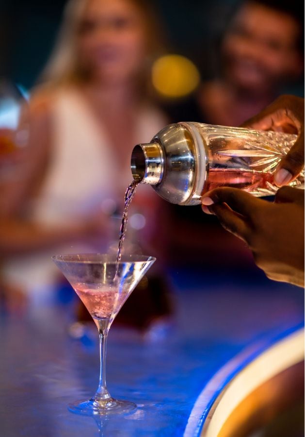 A cocktail being served