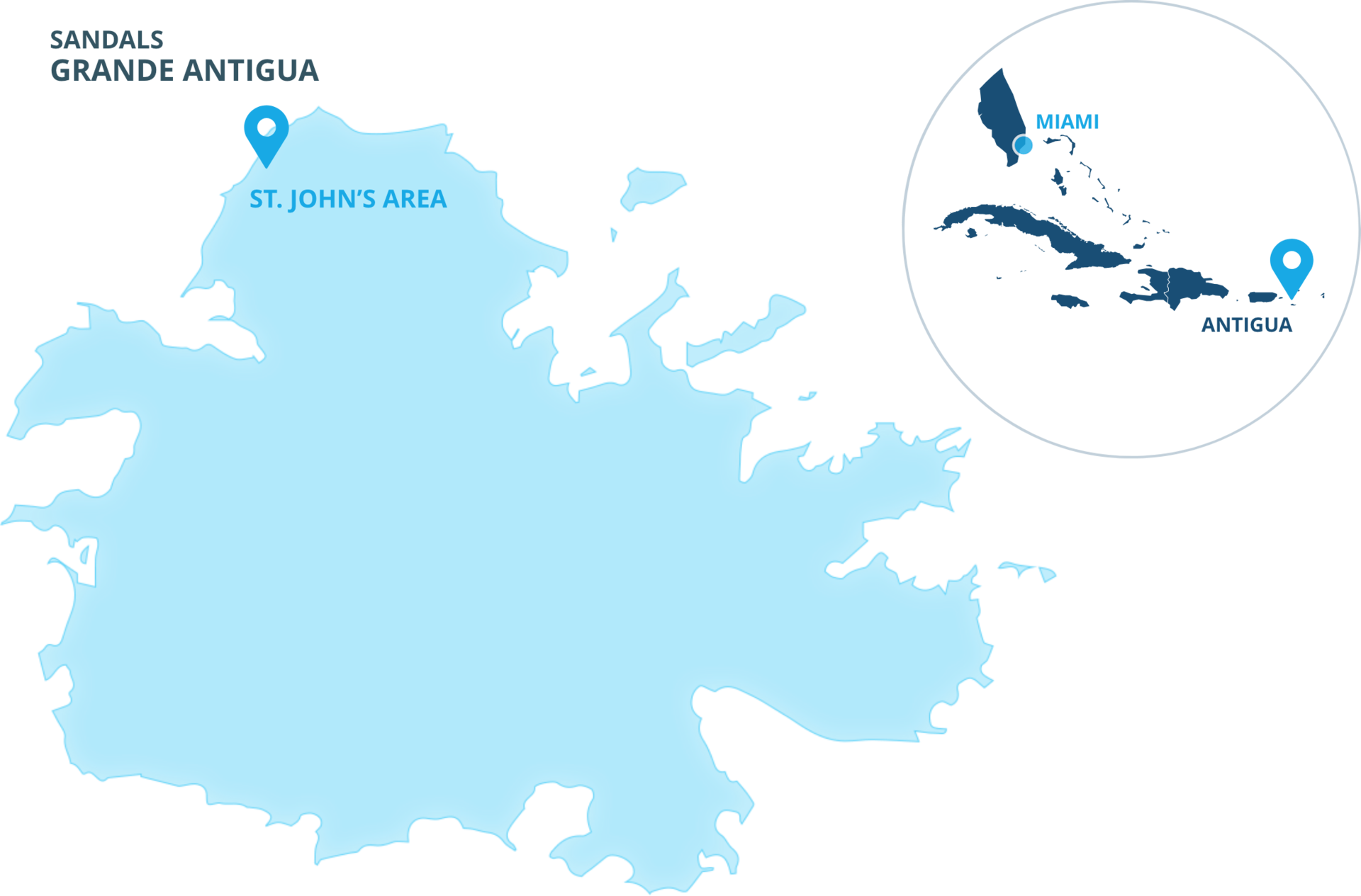 Map of Antigua's location