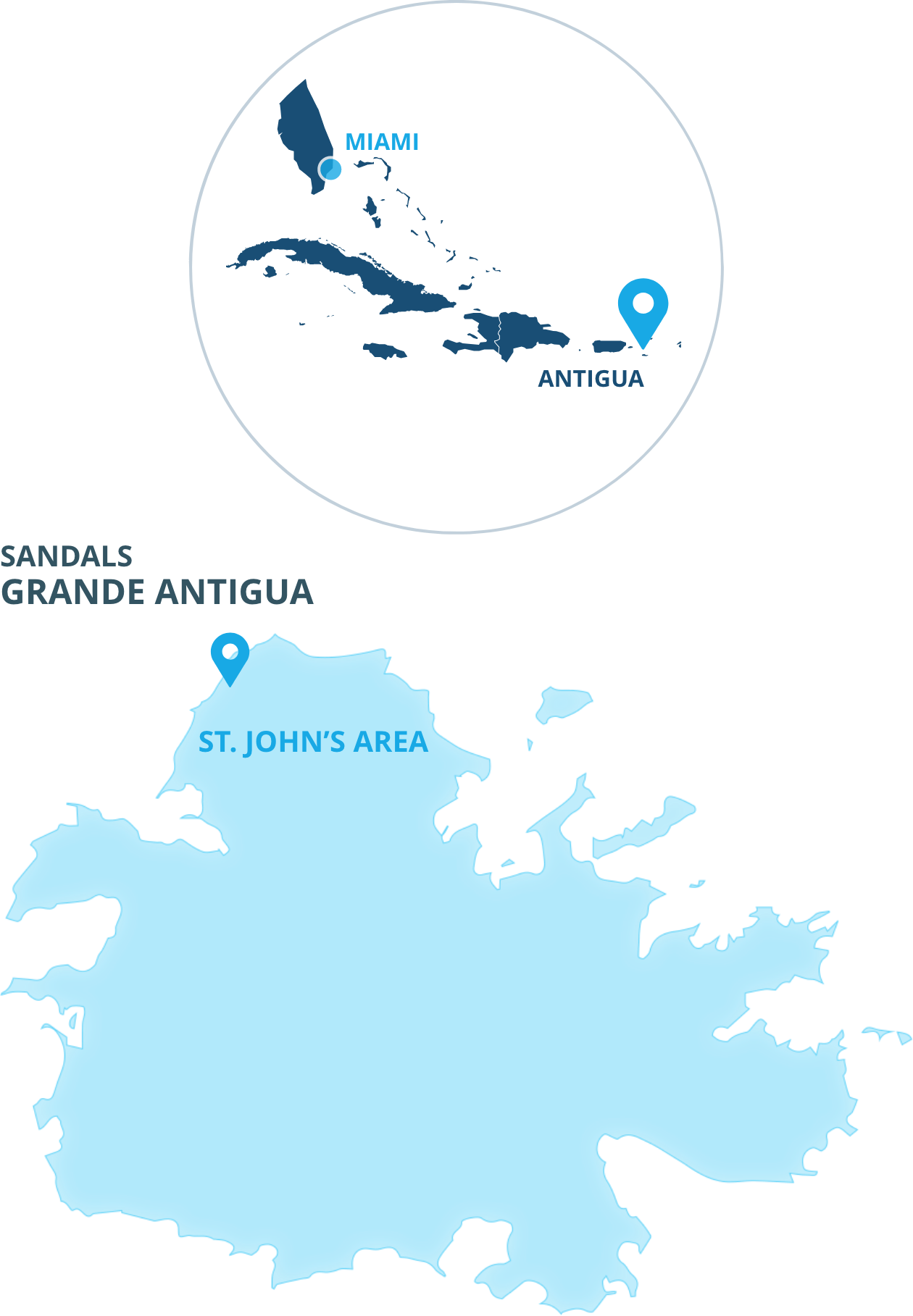 Map of Antigua's location