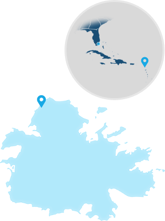 Map of Antigua's location