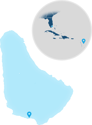 Map of Barbados' location