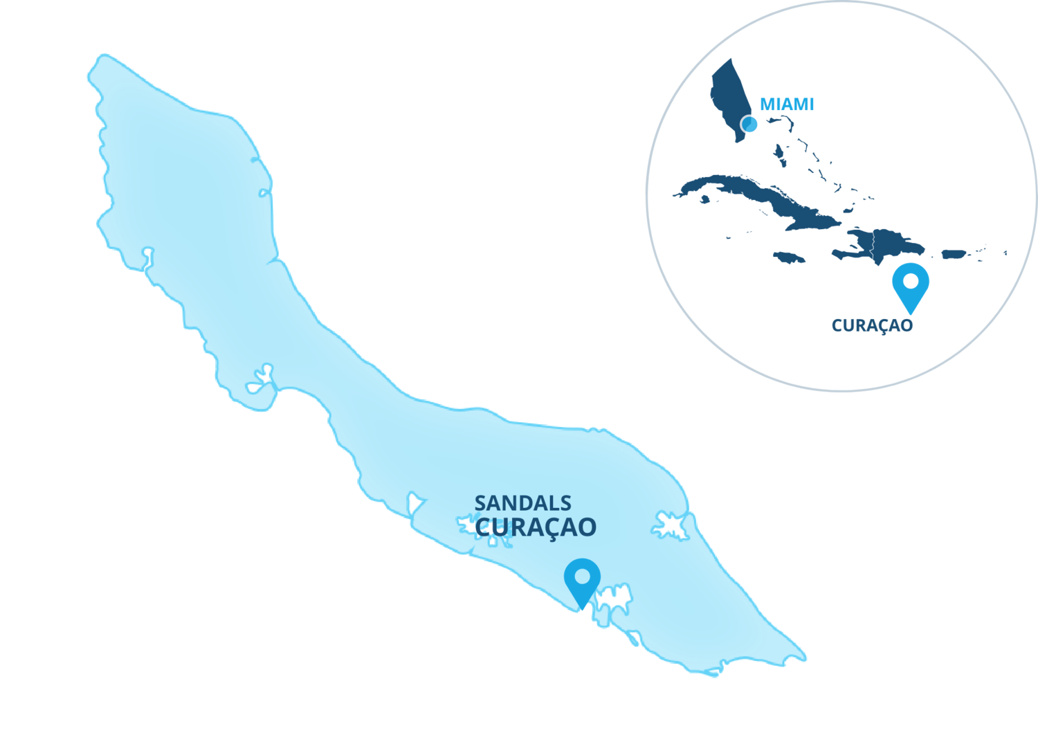 Map of Curaçao's location