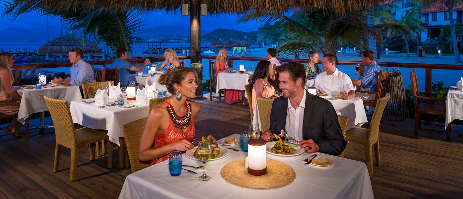 View of luxurious restaurant interior