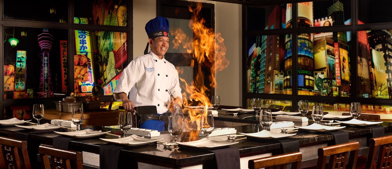 View of luxurious restaurant interior