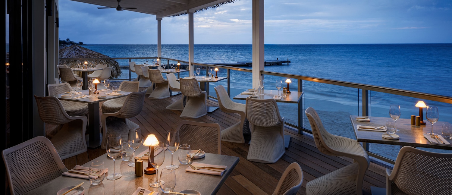 View of luxurious restaurant interior