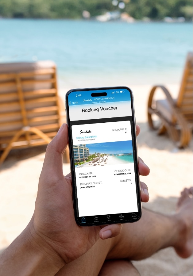 sandals app in phone