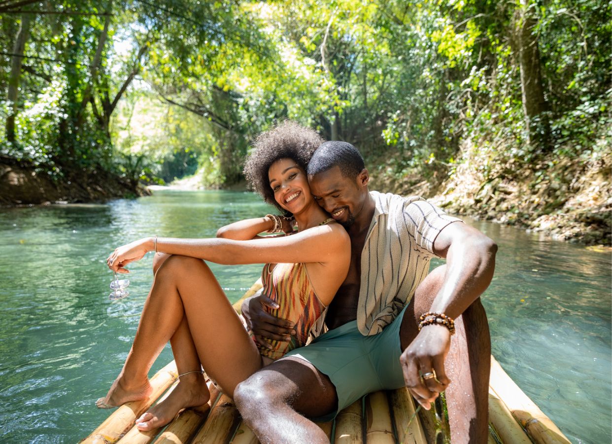 Couple in raft