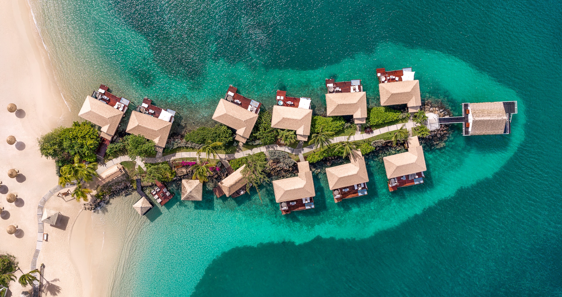 Grande St. Lucian Spa & Beach Resort - Overwater Honeymoon Butler Bungalow