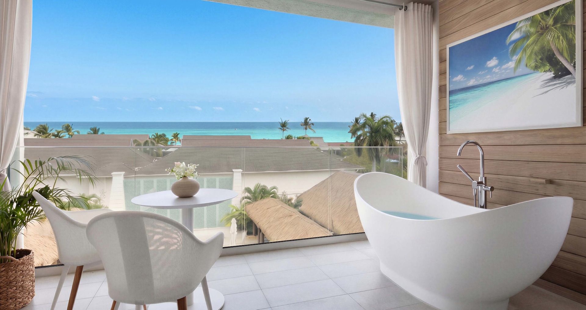 Caribbean Cay Resort & Private Island - Oceanview Crystal Lagoon Club Jr. Suite w/Balcony Tranquility Soaking Tub