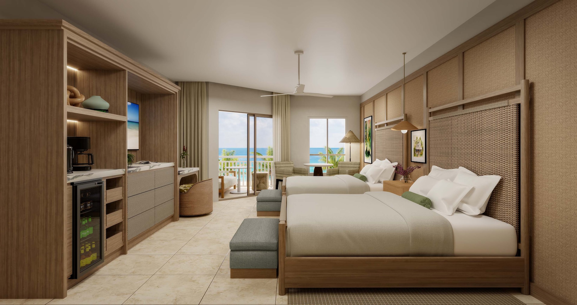 South Coast Jamaica - Silver Sun Beachfront Club Two Queen Junior Suite