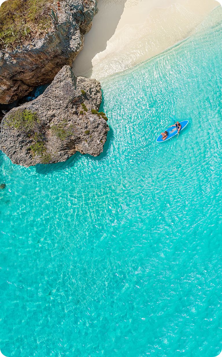 Gorgeous aerial shot of a Sandals beach