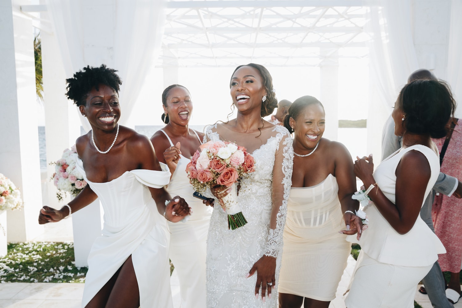 Bride and her maids