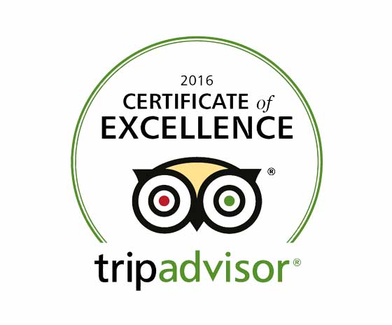 TripAdvisor® Certificate of Excellence 